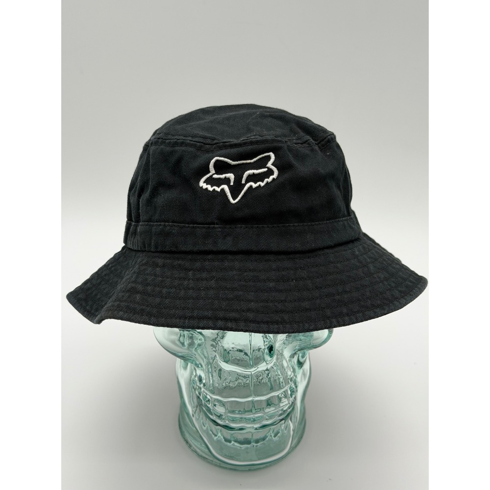 Fox Racing Mens Black Cotton Embroidered Logo Bucket Hat OSFA 27073